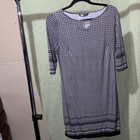 BB COLLECTION Black/White Multi Design, Knee Length Dress, Luxurious ~6463-001 - Picture 1 of 5